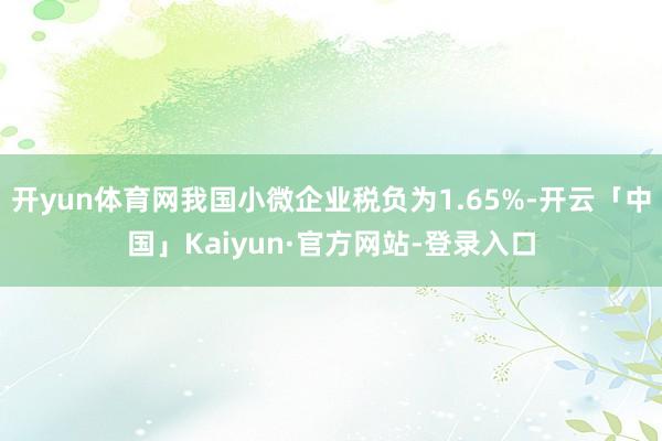 开yun体育网我国小微企业税负为1.65%-开云「中国」Kaiyun·官方网站-登录入口