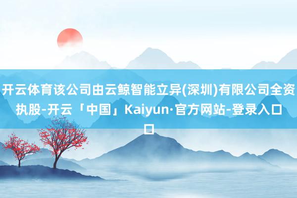 开云体育该公司由云鲸智能立异(深圳)有限公司全资执股-开云「中国」Kaiyun·官方网站-登录入口