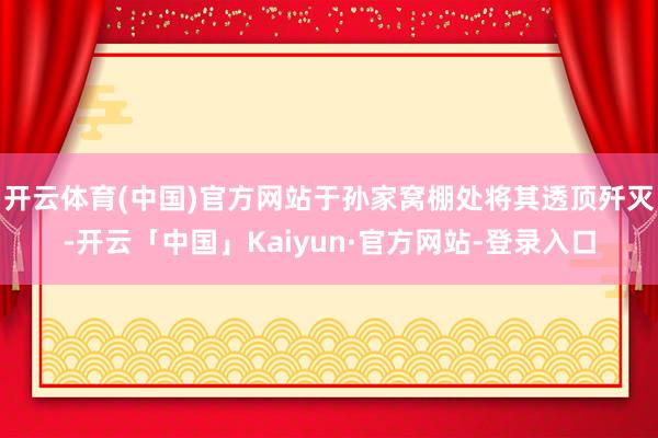 开云体育(中国)官方网站于孙家窝棚处将其透顶歼灭-开云「中国」Kaiyun·官方网站-登录入口