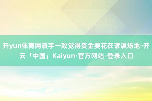 开yun体育网寰宇一致觉得资金要花在谬误场地-开云「中国」Kaiyun·官方网站-登录入口