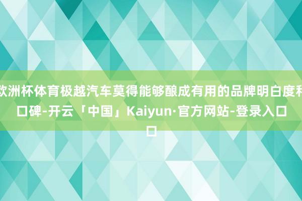 欧洲杯体育极越汽车莫得能够酿成有用的品牌明白度和口碑-开云「中国」Kaiyun·官方网站-登录入口