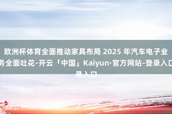 欧洲杯体育全面推动家具布局 2025 年汽车电子业务全面吐花-开云「中国」Kaiyun·官方网站-登