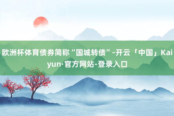 欧洲杯体育债券简称“国城转债”-开云「中国」Kaiyun·官方网站-登录入口