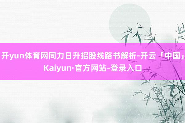 开yun体育网同力日升招股线路书解析-开云「中国」Kaiyun·官方网站-登录入口