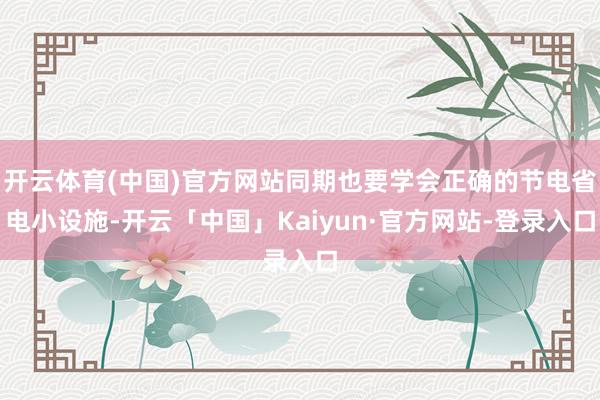 开云体育(中国)官方网站同期也要学会正确的节电省电小设施-开云「中国」Kaiyun·官方网站-登录入口