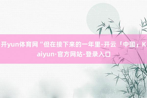 开yun体育网“但在接下来的一年里-开云「中国」Kaiyun·官方网站-登录入口