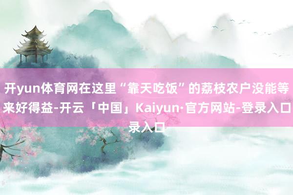 开yun体育网在这里“靠天吃饭”的荔枝农户没能等来好得益-开云「中国」Kaiyun·官方网站-登录入口