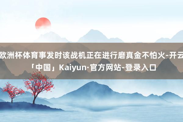 欧洲杯体育事发时该战机正在进行磨真金不怕火-开云「中国」Kaiyun·官方网站-登录入口