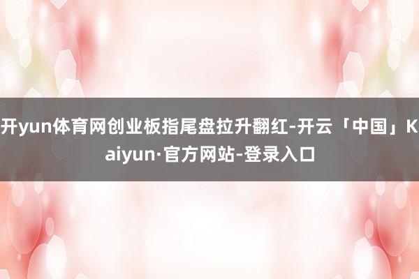 开yun体育网创业板指尾盘拉升翻红-开云「中国」Kaiyun·官方网站-登录入口