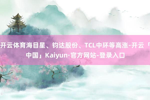 开云体育海目星、钧达股份、TCL中环等高涨-开云「中国」Kaiyun·官方网站-登录入口