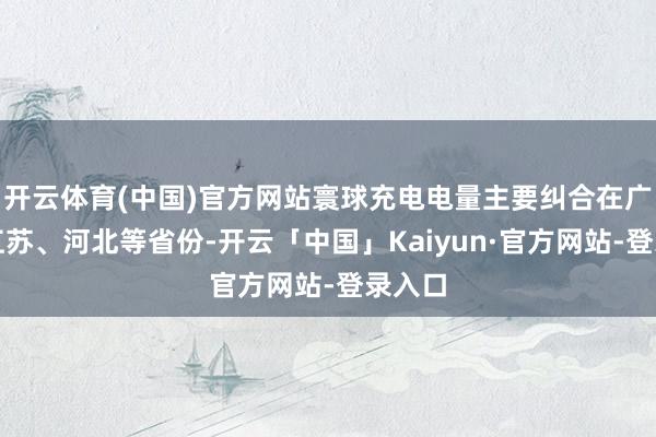 开云体育(中国)官方网站寰球充电电量主要纠合在广东、江苏、河北等省份-开云「中国」Kaiyun·官方网站-登录入口
