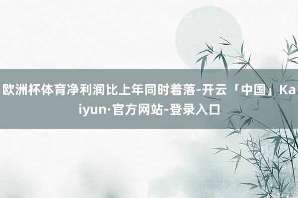 欧洲杯体育净利润比上年同时着落-开云「中国」Kaiyun·官方网站-登录入口