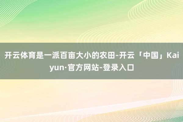 开云体育是一派百亩大小的农田-开云「中国」Kaiyun·官方网站-登录入口