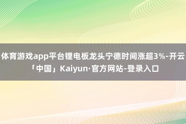 体育游戏app平台锂电板龙头宁德时间涨超3%-开云「中国」Kaiyun·官方网站-登录入口